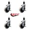 Service Caster 4 Inch Thermoplastic Wheel 1-1/2 Inch Expanding Stem Caster with Brakes, 4PK SCC-EX05S410-TPRS-SLB-112-4 - alternate 2